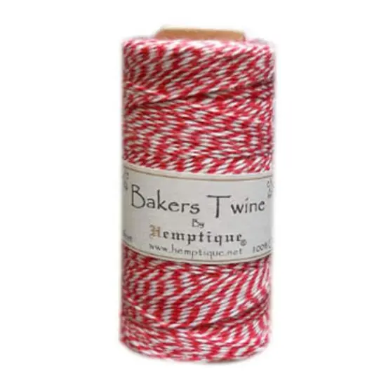Hemptique&reg; Bakers Twine Spool Red and White {1}