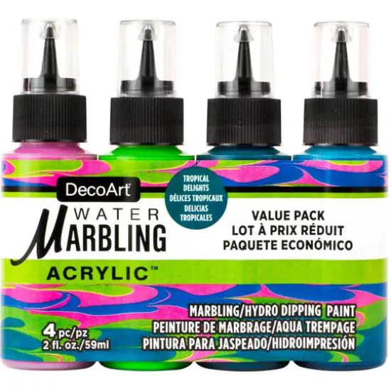DecoArt&reg; 4-Color Tropical Delights Water Marbling Value Pack {1}