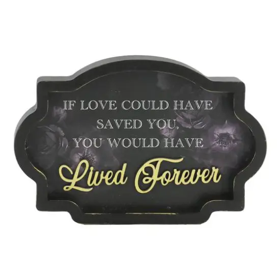 8" Black & Gold Lived Forever Sign Tabletop D&eacute;cor by Ashland&reg; {1}