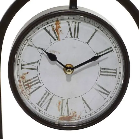 11" Black Metal Vintage Hanging Clock Set {10}
