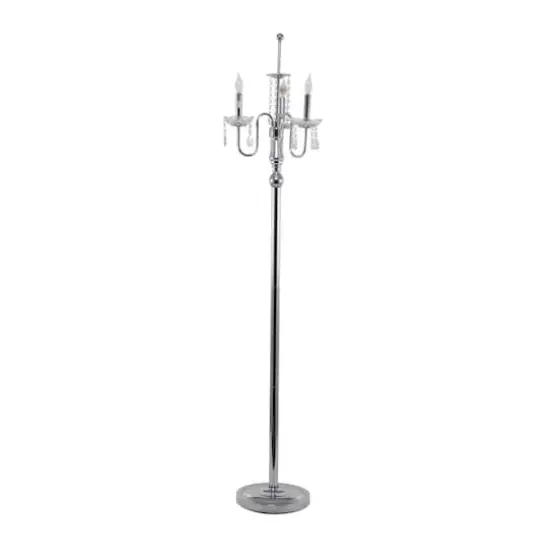 Silver Metal Floor Lamp 16" x 16" x 63" {4}