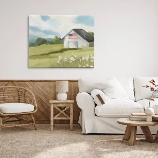 Stupell Industries American Flag on Barn Canvas Wall Art {3}