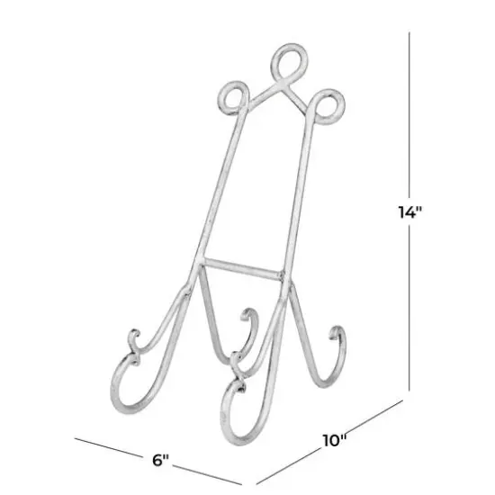 14" Gray Metal Traditional Easel {9}