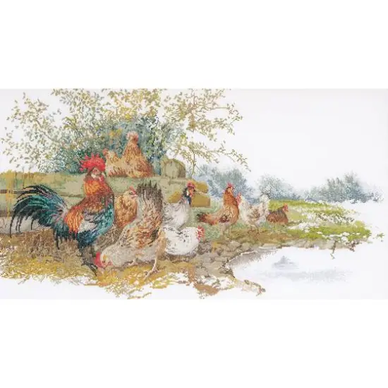 Thea Gouverneur Chickens Cross Stitch Kit {1}