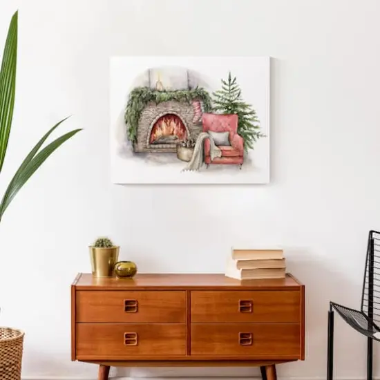 Cozy Fireplace Canvas Wall Art {5}