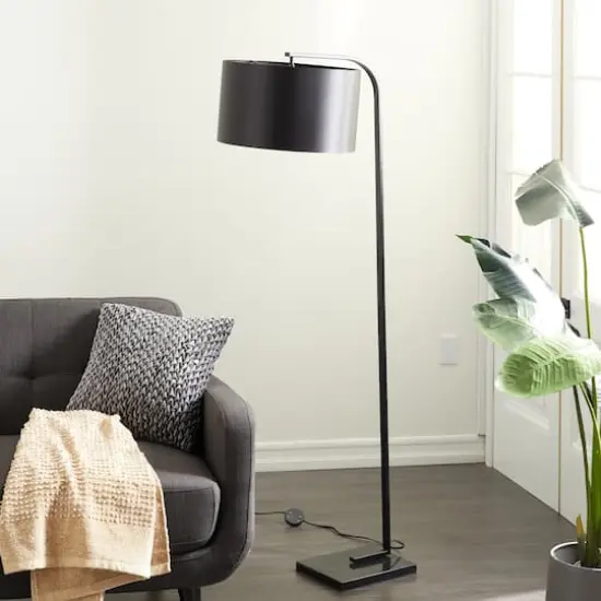 Black Metal Traditional Floor Lamp, 64" x 16" x 29" {9}