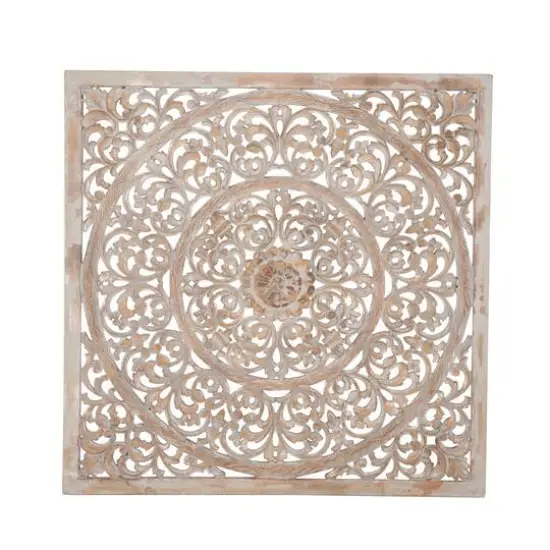 36" Brown Floral Radial Wood Wall D&eacute;cor {3}