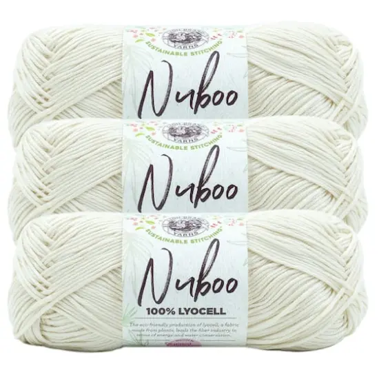 3 Pack Lion Brand&reg; Nuboo Yarn Cream {1}