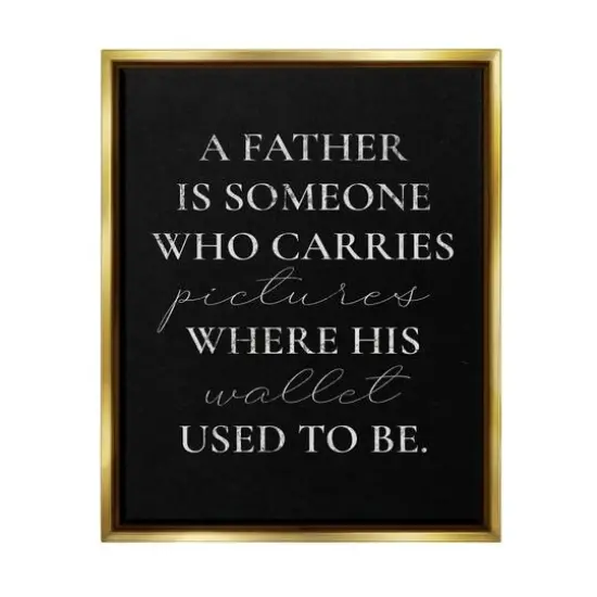 Stupell Industries Pictures Where Wallet Used To Be Father Floater Framed Art Gold {1}