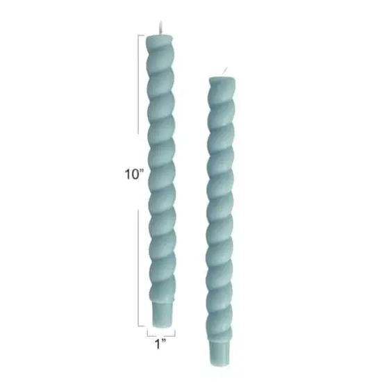 Hello Honey&reg; 10" Light Blue Unscented Twisted Taper Candles, 2ct. {8}
