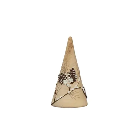 Hello Honey&reg; Hand-Painted Eucalyptus Wood Tree with Pinecone, Snow & Glitter {1}