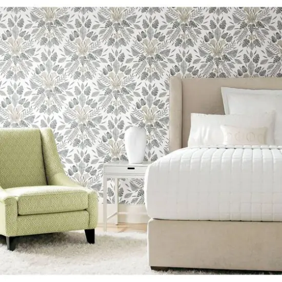 RoomMates Gray & Taupe Gray Cat Coquillette Tropical Peel & Stick Wallpaper {4}