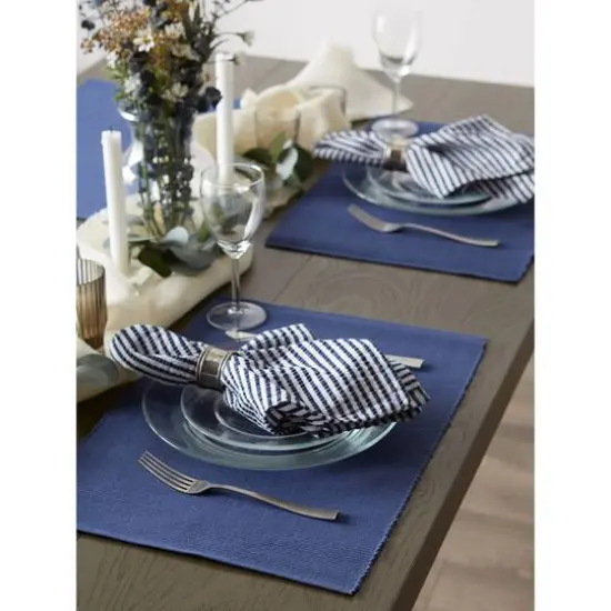 DII&reg; Ribbed Cotton Placemats, 6ct. French Blue {5}