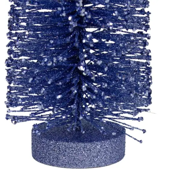 12" Blue Glitter Sisal Christmas Tree Tabletop D&eacute;cor {4}