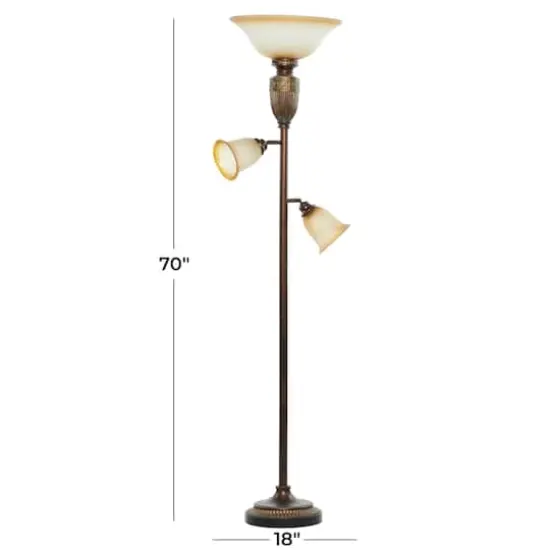 Brown Glass Traditional Floor Lamp, 70" x 19" {6}