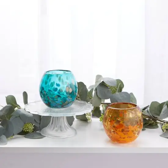 4" Aqua Bowl Vase {12}