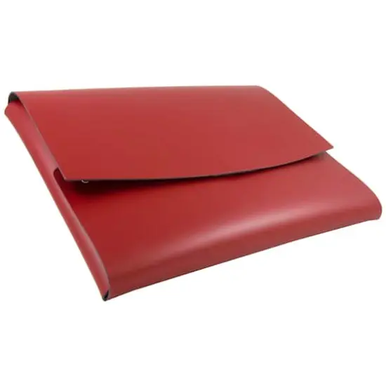 JAM Paper Italian Leather Snap Closure Portfolio Red {5}