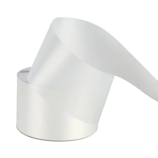 2.5" x 50yd. Satin Floral Ribbon by Celebrate It&reg; White {4}