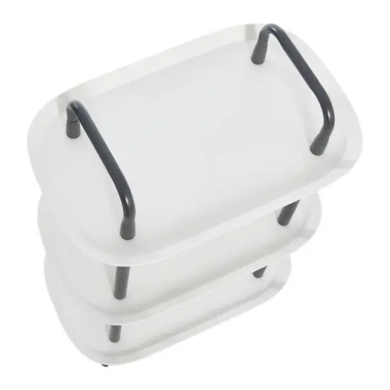Hello Honey® Main + Mesa™ 3-Tier Modern Plastic and Metal Trolley White and Dark Gray {7}