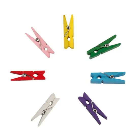 JAM Paper 1.5" Colorful Wood Clip Clothespins, 24ct. {4}