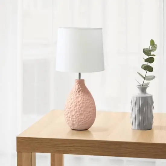 Creekwood Home Essentix 14" Ceramic Teardrop Table Lamp Pink {5}