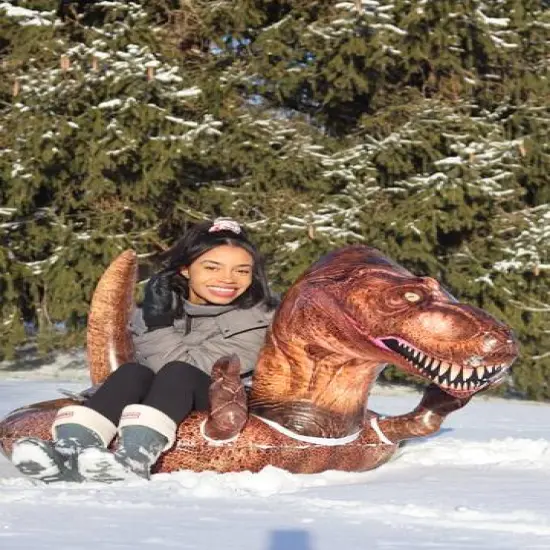 SnowCandy 62" Inflatable T-Rex Snow Tube {3}