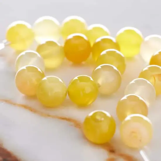Yellow Agate Round Beads, 8mm by Bead Landing&trade; {3}