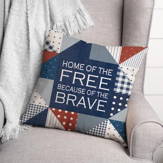 Home of the Free Because of the Brave Throw Pillow {3}