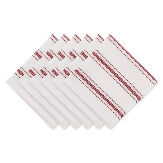 DII&reg; Barn Red Zig Dobby Stripe Cloth Dinner Napkins, 6ct. {1}