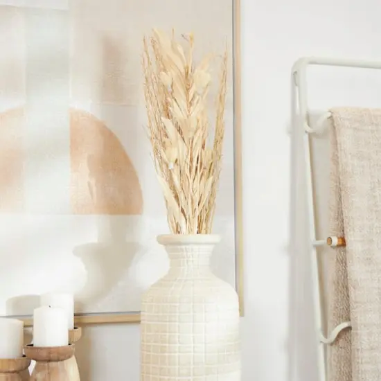 39" Cream Dried Plant Floral Bouquet Palm Leaf Natural Foliage {3}