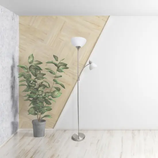 Creekwood Home Essentix 71.5" 2 Light Metal Floor Lamp Brushed Nickel {3}