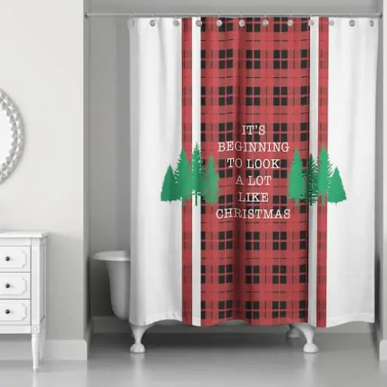 Designs Direct Beginning To Look Like Christmas 71" x 74" Shower Curtain {1}