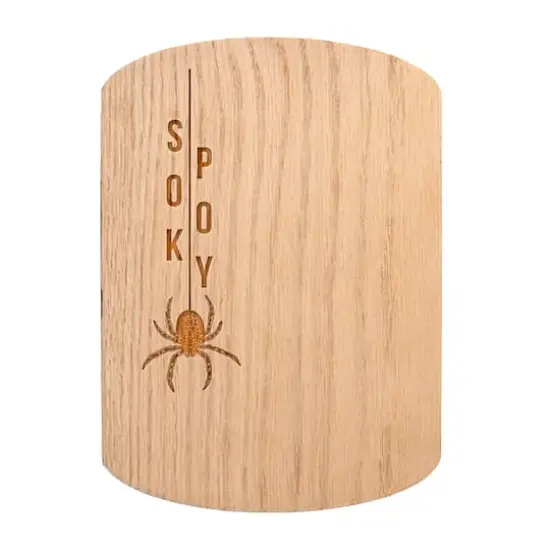 Spooky Hanging Spider 11" x 8" Redwood Oval Cutting Board {1}
