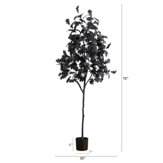 6ft. Artificial Halloween Black Oak Tree {3}