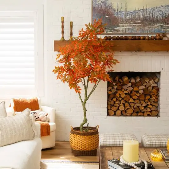 7ft. Autumn Sumac Artificial Fall Tree {8}