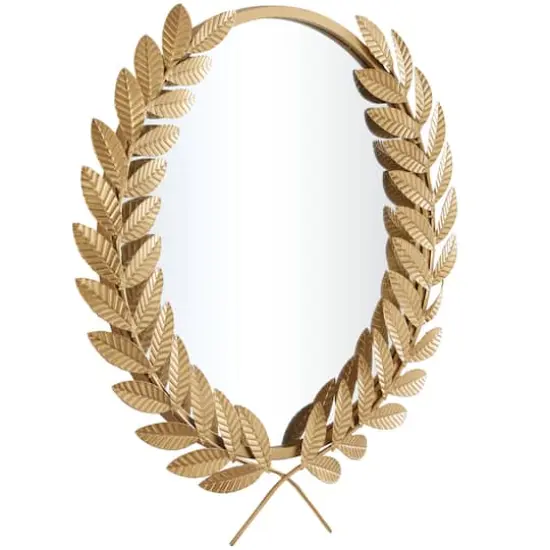 CosmoLiving by Cosmopolitan Gold Metal Leaf Wall Mirror 23" x 2" x 23" {3}