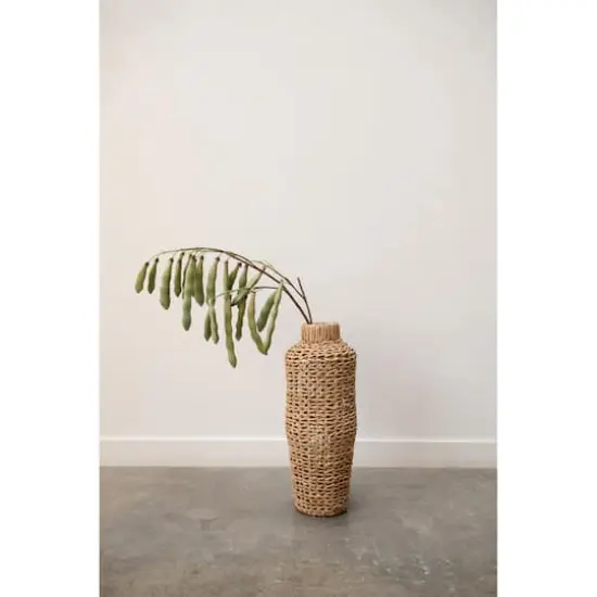 Hello Honey&reg; 30" Handwoven Water Hyacinth & Rattan Floor Vase {4}