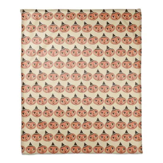 Retro Pumpkin Coral Fleece Blanket {1}