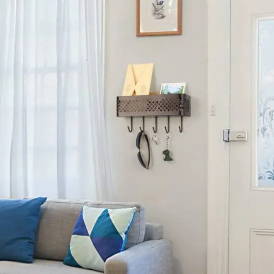 NEX&trade; Brown Wall Mount Metal Letter Holders Basket {7}