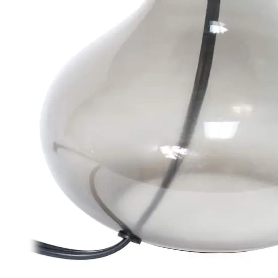 Simple Designs&trade; 14" Glass Raindrop Table Lamp with White Shade Smoke Gray with White Shade {9}