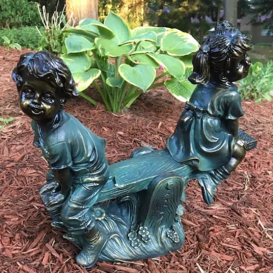 Santa's Workshop 17.5" Boy & Girl on Teeter Totter {3}