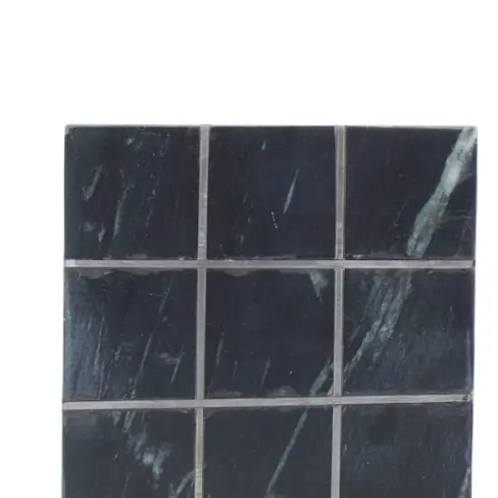 Black Marble & Aluminum Contemporary Tic-Tac-Toe Game Set {6}