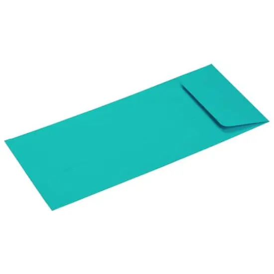 JAM Paper 4.125" x 9.5" Policy Business Colored Envelopes, 50ct. Sea Blue {5}