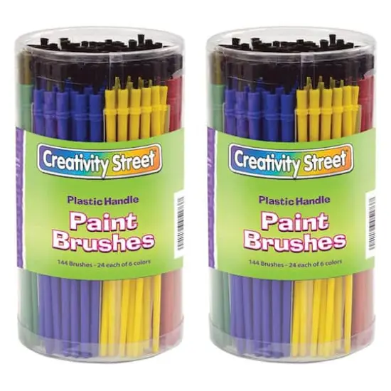 Creativity Street&reg; Assorted Colors Plastic Handle Brushes, 2 Packs of 144 {1}