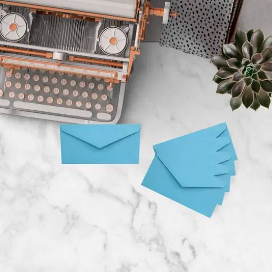 JAM Paper 3.875" x 7.5" Brite Hue Monarch Envelopes, 50ct. Blue {5}