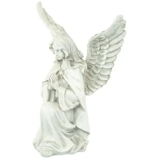 13" Kneeling Praying Angel Outdoor Garden Statue {5}