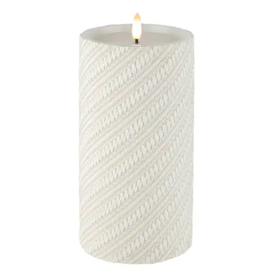 8" Woven Wax LED Pillar Candle by Ashland&reg; White {3}