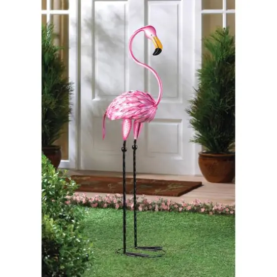 35" Tropical Tango Flamingo Statue {3}