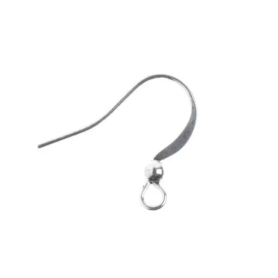 John Bead Must Have Findings 18mm Earwire with Bead, 60ct. Antique Silver {4}