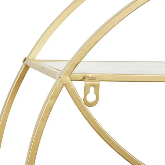 CosmoLiving by Cosmopolitan Gold Metal Contemporary Wall Shelf, 22" x 22" x 7" {7}